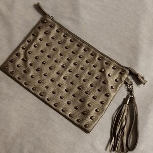 Atmosphere Pewter Gunmetal Studded Wristlet/Clutch